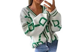 GENERIC Strickpullover Damen knöpfen Struktur V-Ausschnitt Cardigan Herbst Winter Warm Bequem Pullover Casual Mode Strickjacke Lose Elegant Jacke Knopf Kurz Gestrickt Shirt Strickmantel