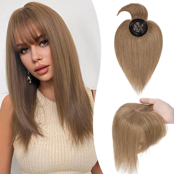 Echthaar-Kronenaufsatz Wiglet 35,6 Cm – Mit Seidenbasis & Clips – Für Mehr Volumen & Abdeckung, Farbe Rotbraun