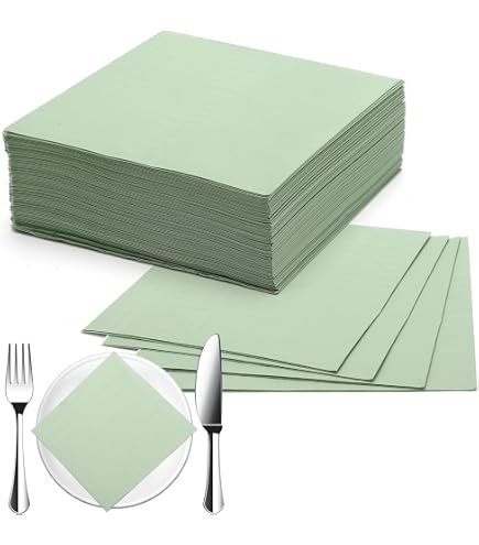 40 Tovaglioli Di Carta Itenga Verde Eucalipto – Perfetti Per Matrimonio, Compleanno, Feste