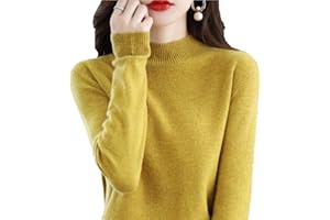 MQSHUHENMY Cashmere Sweaters for Women, 100% Cashmere Long Sleeve Crew Neck Lightweight Soft Knitted Pullover Knitted Jumpers