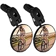 TAGVO Bar End Bike Mirrors, HD Wide Angle Bicycle Rear View Mirrors, 360 Dregree Adjustable Rotation Handlebar Convex Mirror for Mountain Road Bike Cycling (2 PCS)