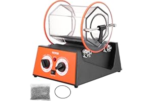 VEVOR Tamburo lucidatrice per gioielli, 5 kg, Rotary Tumbler, lucidatrice per superficie, 60 W, per gioielli, lucidatura, rotante, tempo regolabile e velocità di rotazione, per oro, argento, ecc.