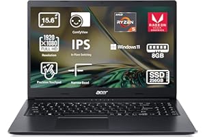 Acer Aspire 3 A315-23-R2XY, Ordenador Portátil 15,6” Full HD (AMD Ryzen 5 3500U, 8 GB RAM, 256 GB SSD, AMD Radeon Vega 8, Windows 11 Home) Color Negro, Teclado QWERTY Español