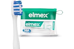 ELMEX - Sensitive Kit Dentifrice Voyage pour Dents Sensibles, Brosse à Dents Souple, Dentifrice Gencives Sensibles 12ml, Compact et Pratique