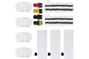 TWIRUSH 13 Stück Dampfreiniger Zubehör Set Kompatibel für Kärcher Dampfreiniger EasyFix SC 1, SC 2, SC 3, SC 4, SC 5 mit 3 Mikrofaser Bodentücher, 2 Schleif tücher, 4 Handdüsentüch, 4 Rundbürsten