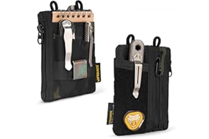 VIPERADE VE18-S Small EDC Pouch Tool Organizer,Multifunction Small Tools Pouch with 6 Pockets,EDC Organizer for Men,Mini Pocket Organiser with Patches Area for DIY