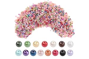 FOGAWA 2000pz Perle Imitazione Kit di Vetro di Perla Rotonda Perline Sfuse per Braccialetti Fai da Te Perline Colorate di Distanziatori 4mm per Gioielli Artigianato, Collane, Orecchini, Decorazioni