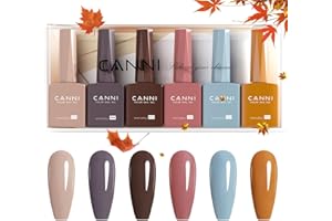 ‎CANNI CANNI Hema Free 6 Farben UV Nagellack Set braun grau blau Gellack Gel Nagellack Gel Polish Shellac Set Gelnägel Set UV Gel für Nägel