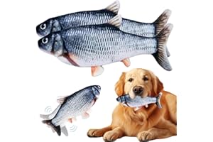 DEYSEN Dancing Fish Dog Toy,2024 New Floppy Fish Dog Toy,Flopping Fish Cat Toy,Flopping Fish Dog Toy,Dancing Fish for Dogs,Interactive Dog Toy Dancing Fish,Reducing Stress For Cats (Grass Carp, 2Pcs)