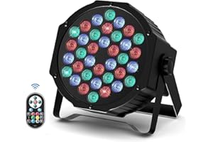DELIBANG 72W 36 Par Light RGB LED Stage Light with Wireless Controller Strobe Flash Effect Party Light via DMX512 Sound Automatic Disco Light for DJ Bar Birthday Wedding Halloween Christmas