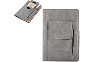 HBJSP Leder-Buchhülle, A5-Notizbuchhülle, wasserdichte Buchhülle, A5-Leder-Buchhülle, wiederverwendbarer Buchschutz, Taschenbuch, Notizbuch, Wraps mit zusätzlichen Stifttaschen für Buchliebhaber