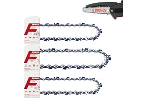 FuGuiB 8 tums sågkedjor 3-pack, 20 cm 1,1 mm 1/4 tum LP 47TG motorsågskedja