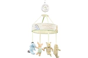 Rainbow Designs Winnie The Pooh Baby Mobile with Rotating Characters & Lullaby - Nursery Cot Decoration - Soothing Sleep Aid with Pooh, Piglet, Tigger & Eeyore - Charming Winnie The Pooh Gift