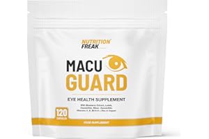 FREAK ATHLETICS MacuGuard+ Eye Supplement - 120 Capsules - Zeaxanthin, Meso Zeaxanthin, Lutein, Blueberry Extract Plus Vitamins and Minerals - Premium UK Made