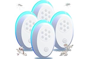 GBARAN Ultraschall Schädlingsbekämpfer 4 Stück, Mäuseabwehr Ultraschall Elektrisch Insekten Mäuse Repellent, Mausefalle Effiziente Abwehr von Ratten, Mücken, Mäusen, Kakerlake
