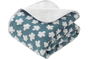 Amarrirose wasserdichte Hundedecke - 160x190cm, maschinenwaschbar, kuschelig weicher Bezug, kuschelige Wattierung, 3D texturierte Wolken, warme weiche Katzendecke, blaugrau