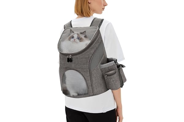 PETCUTE Sac à Dos de Transport pour Chien Chats Transporteur pour Chats Porte Chiens pour Petits Chiens avec Coussin Amovible pour Voyage randonnée