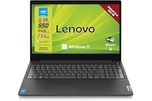 Lenovo, Pc portatile notebook pronto all'uso, Display FHD da 15,6", cpu N4500, ram 8Gb, sshd 756Gb, windows 11 pro, computer portatile con pacchetto Libre Office