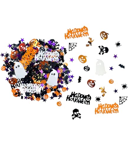 500 Confettis Halloween VIKY | Chauves-souris, Citrouilles, Sorcières, Araignées | Décoration De Table Et Fête