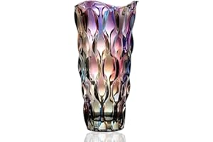 ‎CEMABT CEMABT 24 cm Blumenvase 3.4 lbs Thickened Vase für Tulpen- Geschenke für Mama zum Geburtstag,Geschenkideen Mutter Glasvase für Blumen Klarglasvase Dekorativ für Hochzeiten(Farbig Akzentuieren)