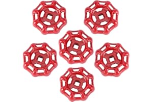 Juliyeh WideSmart 6 piezas válvula volante de mano, válvula de grifo rojo válvula de repuesto puerta bola volante de mano grifo de hierro fundido mango de repuesto exterior manguera de metal