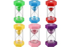 ONEZEBRA Clessidra Timer Set，6 Pezzi Timer a Clessidra, Colorata Timer di Sabbia 1 min 3 min 5 min 10 min 15min 30 min Orologi a Clessidra, Timer da cucina per Casa, Cucina, i Giochi e Ufficio Timer