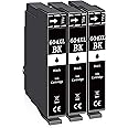 Greenjob 604XL Black Ink Cartridges Replacement for Epson 604 Ink Cartridges Compatible with Epson Expression Home XP-2200 XP-2205 XP-3200 XP-3205 XP-4200 XP-4205 Workforce WF-2910 WF-2930 (3 Black)