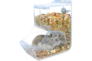 Andiker Automatischer Hamster-Futterstation, 400 ml, transparentes Acryl, Futterautomat für Hamster, Igel, Eichhörnchen, Meerschweinchen und Vögel (400 ml)