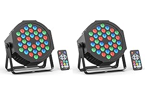 Rtktoup 2PCS 36 LED Par Lumière, Lumières de Scène RGB, Lumières Disco DMX avec Télécommande Projecteurs à Effets avec Contrôle Activé Par le Son, Pour Bars Mariage Fêtes d'anniversaire Halloween Noël