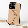 Alexander Michael Caviar Phone Case and Wallet with 2 Straps in Premium Leather, Anti-Theft Phone Crossbody (Beige, iPhone 13)