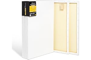 Elan Toile Peinture 40x60 380 g, Lot de 6 Toiles à Peindre 100% Coton, 380 GSM Canvas Painting 40x60, Toile à Peindre, Chassis Entoilé, Canvas 60x40