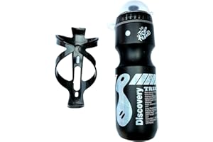ENJOYAA Botella de Agua para Bicicleta,Jaula para Botella de Agua de Ciclismo,Soporte para Botella de Agua de Bicicleta con Botella de Agua de 750 ml para Bicicletas de Montaña de Carretera (Negro)