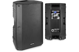 Vonyx VSA150S 15" Active DJ Speaker Set 1000W with Bluetooth, USB Media Player, Dual Amplifier & Microphone Input for DJs, Bands, PA, Venues & Events