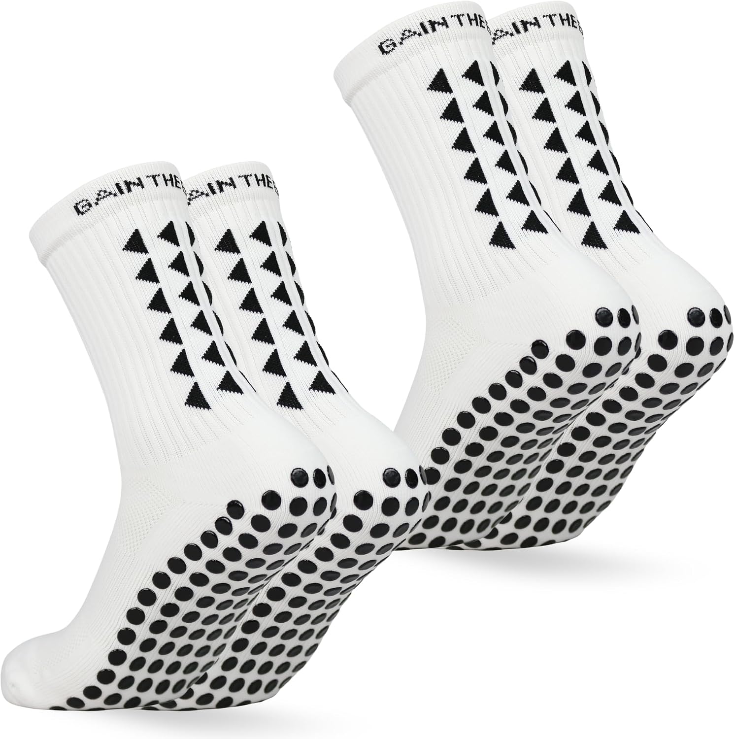 Gain The Edge Football Grip Socks 3.0-2pc and 4pc Set - Non Slip Football Socks - Updated Model