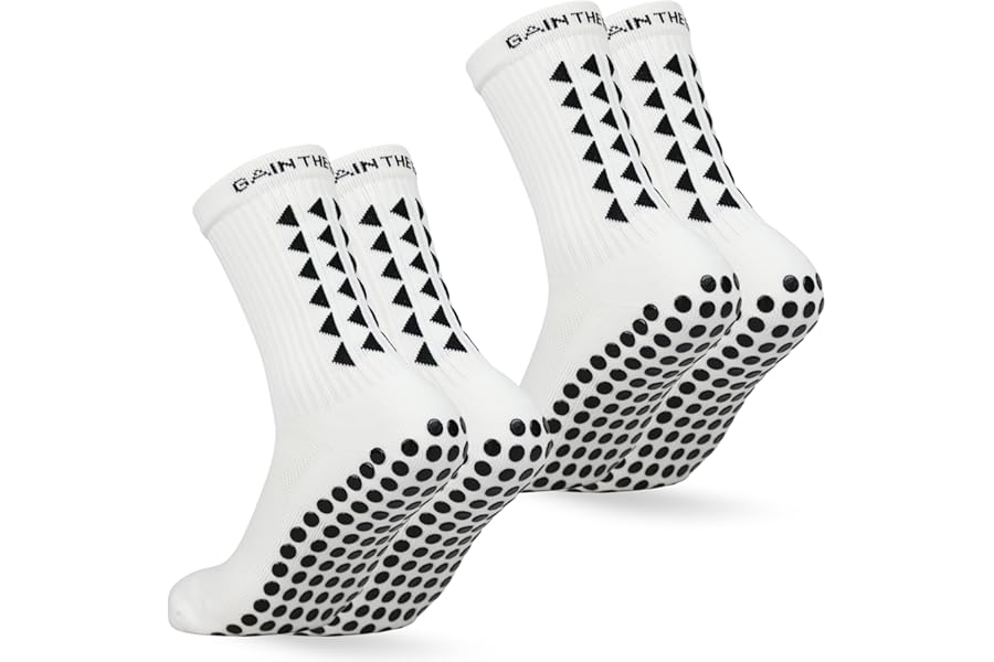 Gain The Edge Football Grip Socks 3.0-2pc and 4pc Set - Non Slip Football Socks - Updated Model