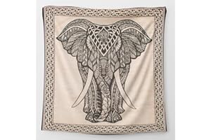 KIMBATEX TEXTIL HOGAR TIENDA Kimbatex Pareo Multiusos XXL para Playa y hogar, 210 x 240 cm, 100% algodón. Ideal como Pareo Playa, Cubre sofá, Cubre Camas, Tapiz... (Elefante)