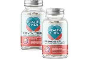 HEALTH AND HER Health & Her Premenstrual Supplements for Women - with Ashwagandha, Flaxseed and Ginger Root - 2 Month Supply, 120 Capsules - Vegan & Gluten Free