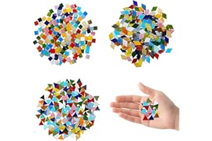 GIRAFEDA 600 Pcs Tesselles Mosaique Colorée Carrelage Mosaique en Verre Carrelage Mosaïque Sol Carrelage Mosaique Salle de Bain Tesselles en Verre Carrelage Mural Mosaique Petit pour Déco Maison DIY