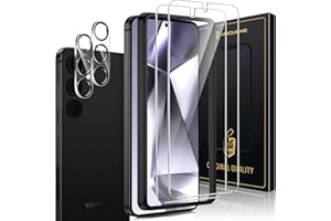 UniqueMe 4 Pièces Verre Trempé pour Samsung Galaxy S24 Protection, 2 Pièces Protection Ecran 2 Pièces Verre Trempé Protection d'objectif, Compatible avec ID d'empreintes Digitales