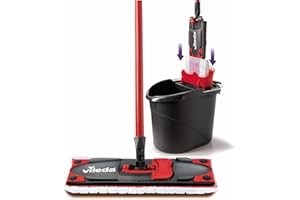 Vileda Ultramax Care Kit Complet avec Balai serpillère avec Manche - Seau avec PowerPress - pour sols délicats - 100% Microfibre recyclée * - Séchage Rapide