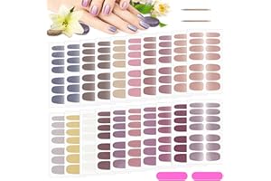 EBANKU 20 Sheets Full Wraps Nail Strips with 2PCS Nail File for Nails Art Gel Nail Polish Strips Self-Adhesive Press on Nail Polish Fingernail Stickers for Women Girls