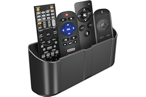 suptek Remote Control Holder Wall Mount，Hole-Free TV Remote Holder for 3 or 4 Remotes, Black, Quantity 1, S4B