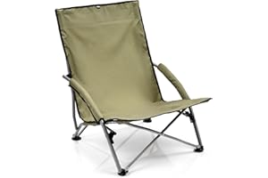 meteor Sedia da Campeggio Pieghevole per Spiaggia Giardino Picnic mare Trekking Pesca Festival - Sdraio Leggera e Portatile - Portata fino a 100 kg (55 x 66 x 51 cm, cachi)