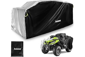 ‎ANZOME ANZOME XXXL Quad ATV Abdeckplane 210D Oxford Gewebe Wasserdicht 250 x110 x120cm Große Fahrzeug Abdeckung Schutz Cover für ATV | Winterfest Staub Regen UV-Schutz (Schwarz)