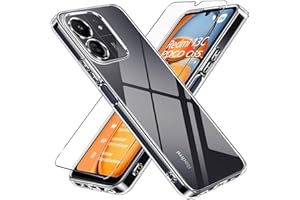 LYJERRY Funda Compatible con Xiaomi Redmi 13C/POCO C65/Redmi 13 C Carcasa con 1Pcs Cristal Templado para Xiaomi Redmi 13C/POCO C65/Redmi 13 C Capa ,Funda Bumper Cover Transparente Case Silicona gel Caja Caso