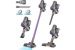 YISORA Aspirapolvere Senza Fili, 25KPa/50Min Scopa Elettrica Senza Fili, Spazzola Antigroviglio e Autoportante, Aspirapolvere Senza Filo ultraleggero, Aspirapolvere Potente per Pavimenti/Tappeti/Peli Animali