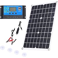 Haudang 100W Solarpanel 12V BatterieladegerrT Kit 50A Controller für Caravan Van Boat Dual USB