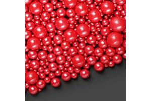 LOZADIA 100g Edible Christmas Red Pearl Sugar Sprinkles Mix Size- Cake Sprinkles Candy Balls -Candy Sprinkles for Cupcake Decorating, Baking Cake Decorations Valentines Halloween Christmas Wedding Party (Red)