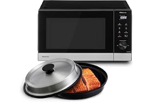 Panasonic NN-GD39QSEPG 29L Grill mikrovågsugn i rostfritt stål med ångskål, 1 000 W, automatisk avfrostning, hjul och tillbehör