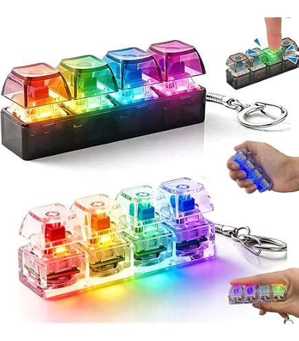 Leuchtendes Keyboard-Fidget-Spielzeug Mit Klick-Gefühl – Bunter Lichterspaß Am Schlüsselanhänger, Perfekt Zum Stressabbau Für Groß Und Klein!